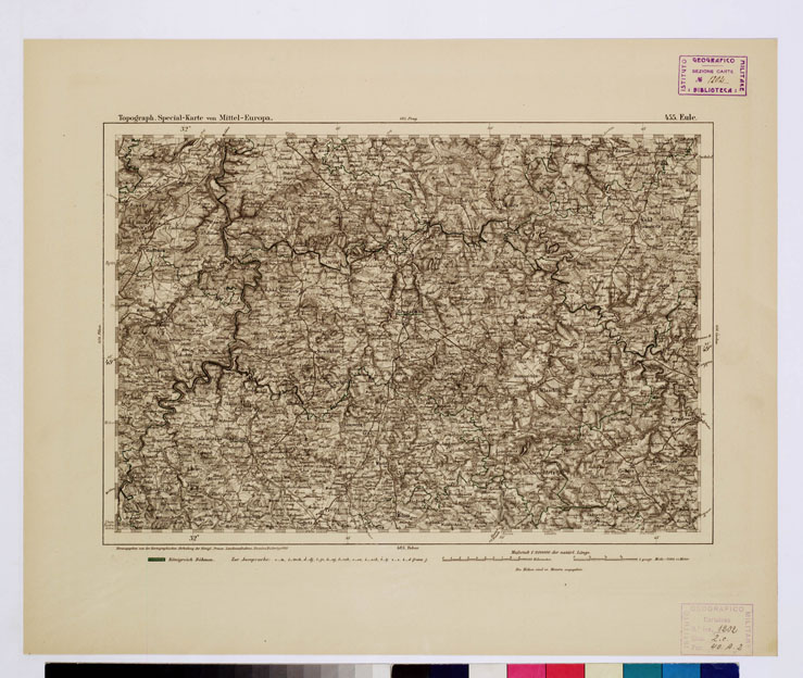 (N:16182) SPECIAL KARTE VON MITTEL EUROPA - EULE F 455 (B0012655) Carte e stampe antiche: riproduzione a colori su carta (formato A1)