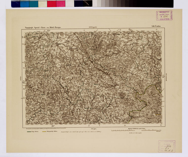 (N:16150) SPECIAL KARTE VON MITTEL EUROPA - CASLAU F 456 (B0012656) Carte e stampe antiche: riproduzione a colori su carta (formato A1)