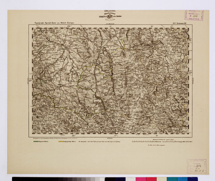(N:16232) SPECIAL KARTE VON MITTEL EUROPA - LEITOMISCHL F 457 (B0012657) Carte e stampe antiche: riproduzione a colori su carta (formato A1)
