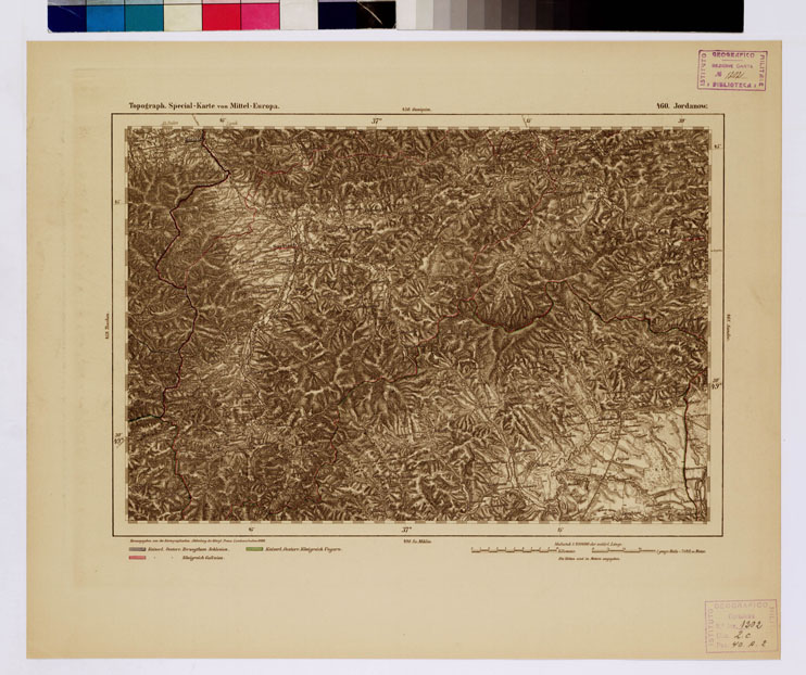 (N:16207) SPECIAL KARTE VON MITTEL EUROPA - JORDANOW F 460 (B0012660) Carte e stampe antiche: riproduzione a colori su carta (formato A1)