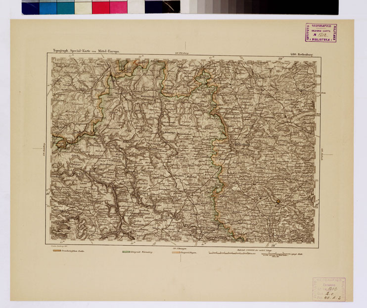 (N:16302) SPECIAL KARTE VON MITTEL EUROPA - ROTHENBURG F 480 (B0012672) Carte e stampe antiche: riproduzione a colori su carta (formato A1)