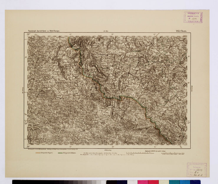 (N:16155) SPECIAL KARTE VON MITTEL EUROPA - CHAM F 483 (B0012675) Carte e stampe antiche: riproduzione a colori su carta (formato A1)