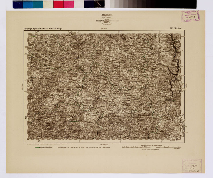 (N:16211) SPECIAL KARTE VON MITTEL EUROPA - KLATTAU F 484 (B0012676) Carte e stampe antiche: riproduzione a colori su carta (formato A1)