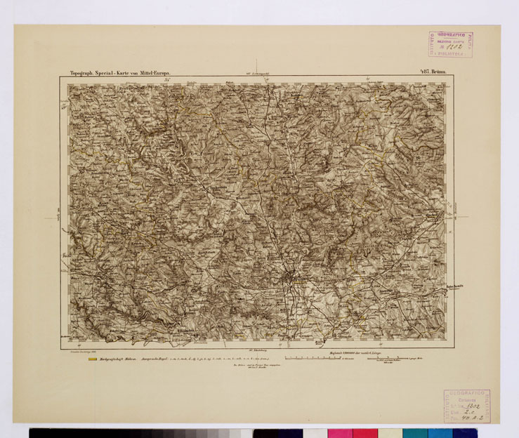 (N:16143) SPECIAL KARTE VON MITTEL EUROPA - BRUNN F 487 (B0012679) Carte e stampe antiche: riproduzione a colori su carta (formato A1)