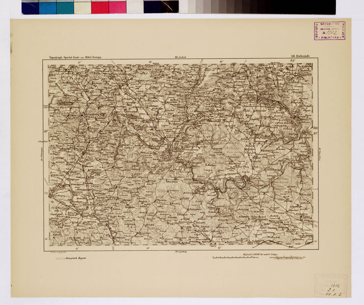 (N:16180) SPECIAL KARTE VON MITTEL EUROPA - ELLWANGEN F 510 (B0012692) Carte e stampe antiche: riproduzione a colori su carta (formato A1)