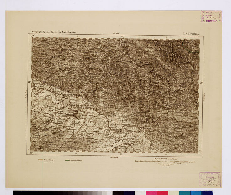 (N:16329) SPECIAL KARTE VON MITTEL EUROPA - STRAUBING F 513 (B0012695) Carte e stampe antiche: riproduzione a colori su carta (formato A1)