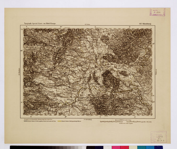 (N:16273) SPECIAL KARTE VON MITTEL EUROPA - NIKOLSBURG F 517 (B0012699) Carte e stampe antiche: riproduzione a colori su carta (formato A1)