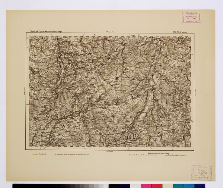 (N:16268) SPECIAL KARTE VON MITTEL EUROPA - NEUFCHATEAU F 535 (B0012707) Carte e stampe antiche: riproduzione a colori su carta (formato A1)