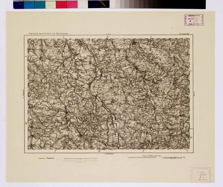 (N:16244) SPECIAL KARTE VON MITTEL EUROPA - LUNEVILLE F 536 (B0012708) Carte e stampe antiche: riproduzione a colori su carta (formato A1)