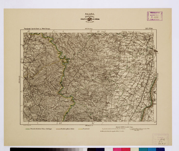 (N:16321) SPECIAL KARTE VON MITTEL EUROPA - ST. DIE' F 537 (B0012709) Carte e stampe antiche: riproduzione a colori su carta (formato A1)