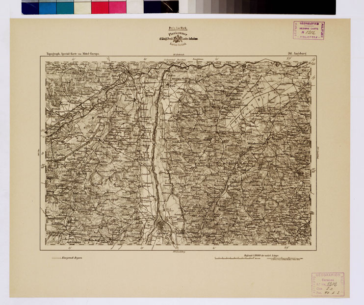 (N:16116) SPECIAL KARTE VON MITTEL EUROPA - ANGSBURG F 541 (B0012714) Carte e stampe antiche: riproduzione a colori su carta (formato A1)