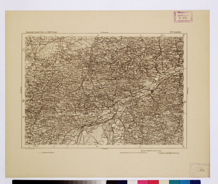 (N:16225) SPECIAL KARTE VON MITTEL EUROPA - LANDSHUT F 542 (B0012715) Carte e stampe antiche: riproduzione a colori su carta (formato A1)