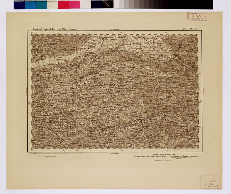(N:16346) SPECIAL KARTE VON MITTEL EUROPA - VILSHOFEN F 543 (B0012716) Carte e stampe antiche: riproduzione a colori su carta (formato A1)