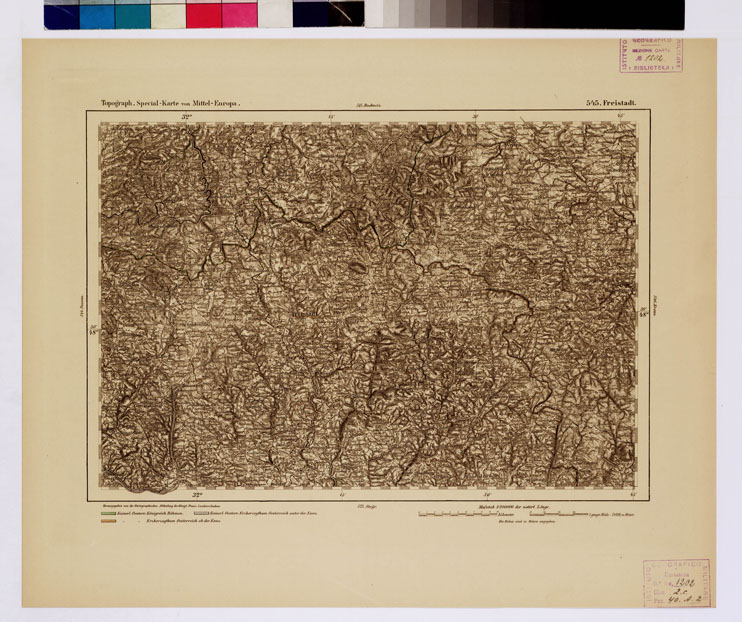 (N:16185) SPECIAL KARTE VON MITTEL EUROPA - FREISTADT F 545 (B0012718) Carte e stampe antiche: riproduzione a colori su carta (formato A1)