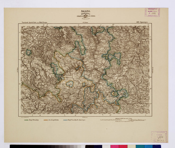 (N:16316) SPECIAL KARTE VON MITTEL EUROPA - SI.G.M. ARINGEN F 569 (B0012733) Carte e stampe antiche: riproduzione a colori su carta (formato A1)