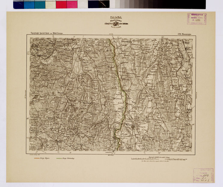 (N:16199) SPECIAL KARTE VON MITTEL EUROPA - HEMMINGEN F 570 (B0012734) Carte e stampe antiche: riproduzione a colori su carta (formato A1)