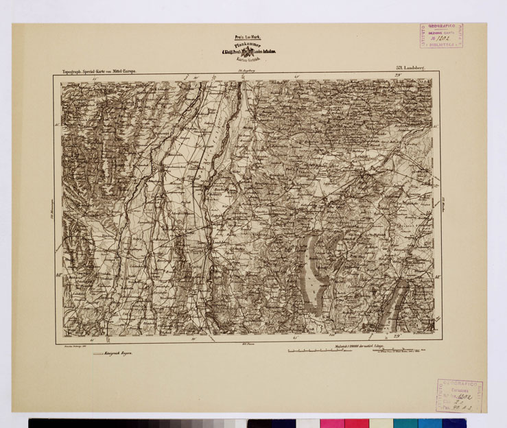 (N:16224) SPECIAL KARTE VON MITTEL EUROPA - LANDSBERG F 571 (B0012735) Carte e stampe antiche: riproduzione a colori su carta (formato A1)