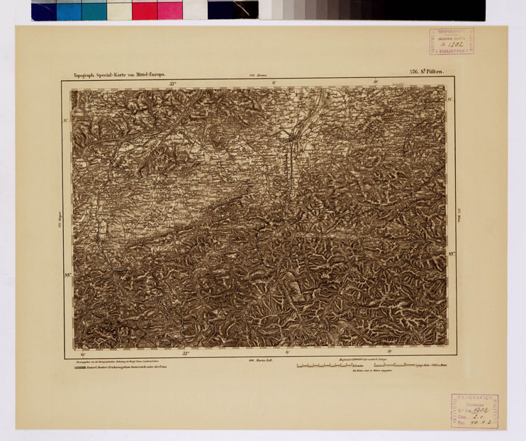 (N:16323) SPECIAL KARTE VON MITTEL EUROPA - ST. POLTEN F 576 (B0012740) Carte e stampe antiche: riproduzione a colori su carta (formato A1)