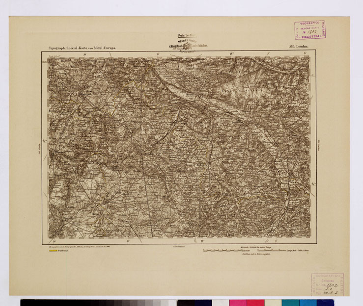 (N:16240) SPECIAL KARTE VON MITTEL EUROPA - LOUDUN F 589 (B0012745) Carte e stampe antiche: riproduzione a colori su carta (formato A1)