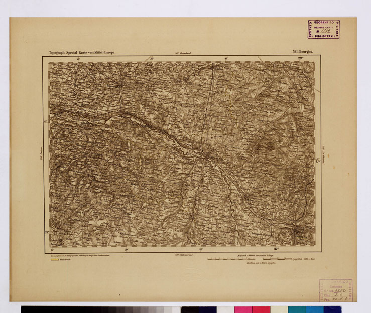 (N:16135) SPECIAL KARTE VON MITTEL EUROPA - BOURGES F 591 (B0012747) Carte e stampe antiche: riproduzione a colori su carta (formato A1)