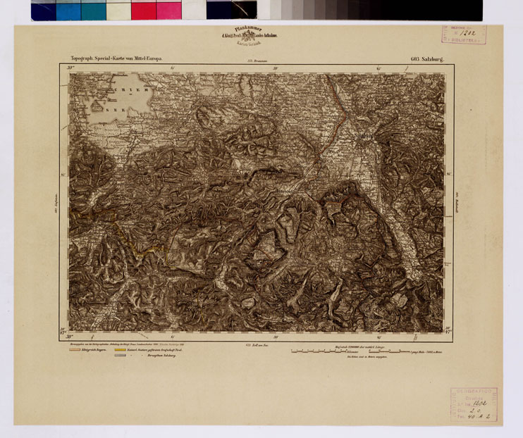 (N:16306) SPECIAL KARTE VON MITTEL EUROPA - SALZBURG F 603 (B0012760) Carte e stampe antiche: riproduzione a colori su carta (formato A1)
