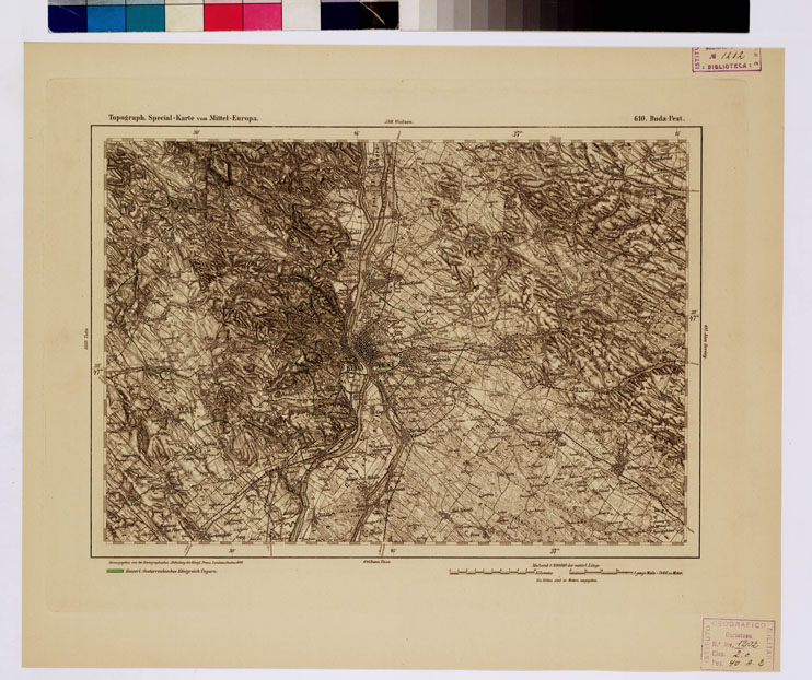 (N:16146) SPECIAL KARTE VON MITTEL EUROPA - BUDA-PEST F 610 (B0012764) Carte e stampe antiche: riproduzione a colori su carta (formato A1)