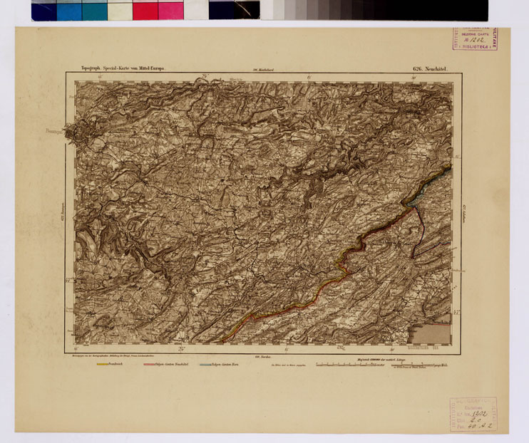 (N:16267) SPECIAL KARTE VON MITTEL EUROPA - NEUCHATEL F 626 (B0012770) Carte e stampe antiche: riproduzione a colori su carta (formato A1)
