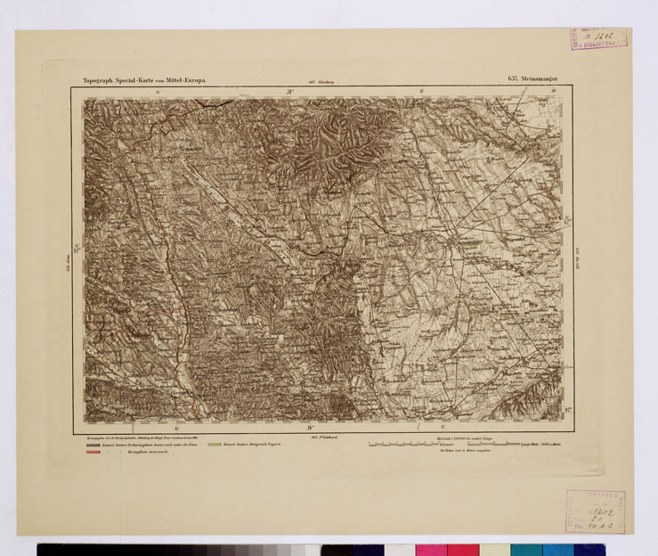 (N:16326) SPECIAL KARTE VON MITTEL EUROPA - STEINAMANGER F 637 (B0012775) Carte e stampe antiche: riproduzione a colori su carta (formato A1)