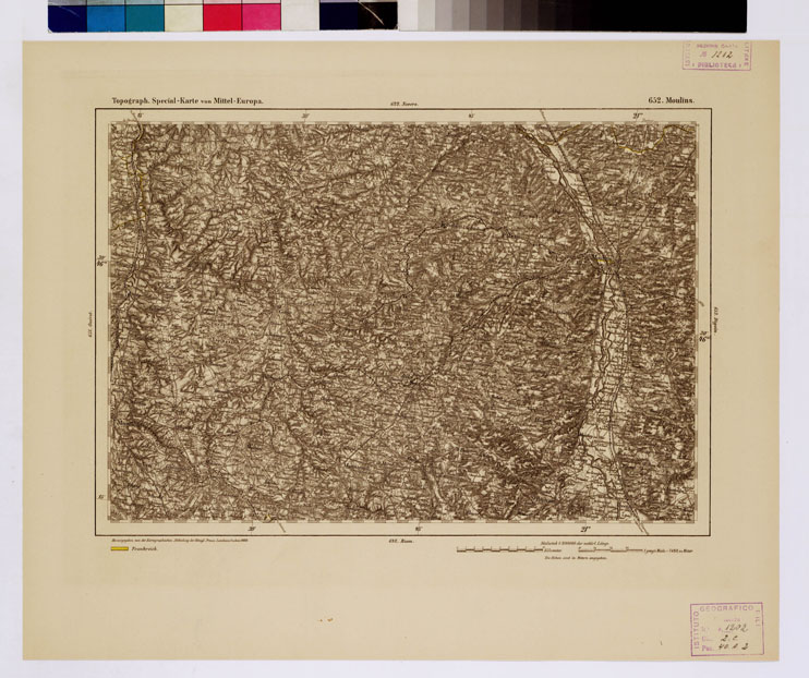 (N:16260) SPECIAL KARTE VON MITTEL EUROPA - MOULINS F 652 (B0012776) Carte e stampe antiche: riproduzione a colori su carta (formato A1)