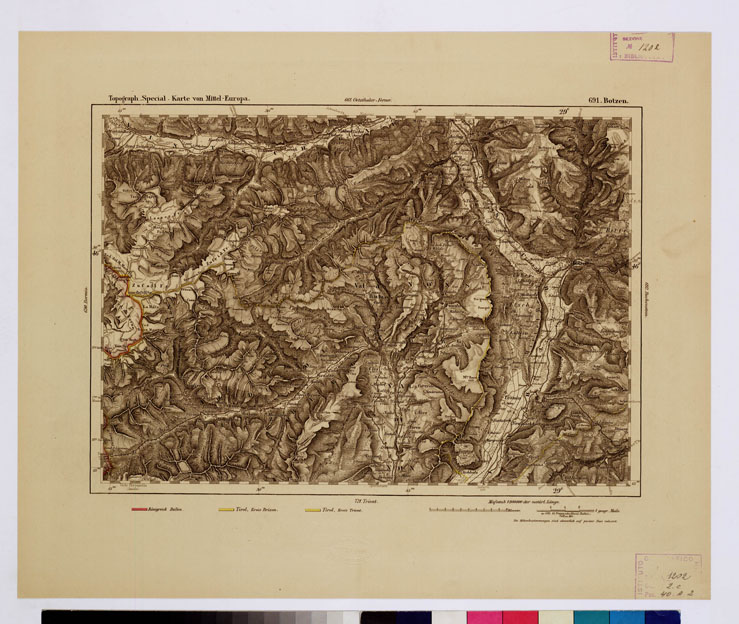 (N:16133) SPECIAL KARTE VON MITTEL EUROPA - BOTZEN F 691 (B0012787) Carte e stampe antiche: riproduzione a colori su carta (formato A1)