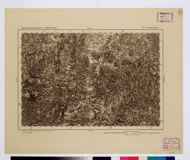 (N:16162) SPECIAL KARTE VON MITTEL EUROPA - CLERMONT - FERRAND F 712 (B0012789) Carte e stampe antiche: riproduzione a colori su carta (formato A1)