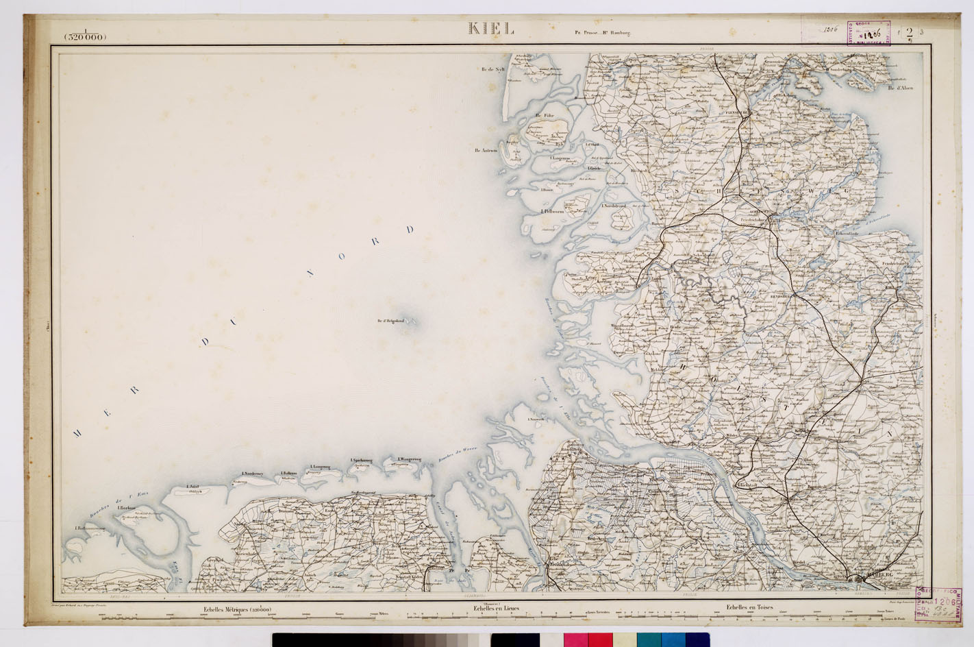 (N:8338) CARTE DE L'EUROPE CENTRALE - F2 KIEL (B0012793) Carte e stampe antiche: riproduzione a colori su carta (formato A1)