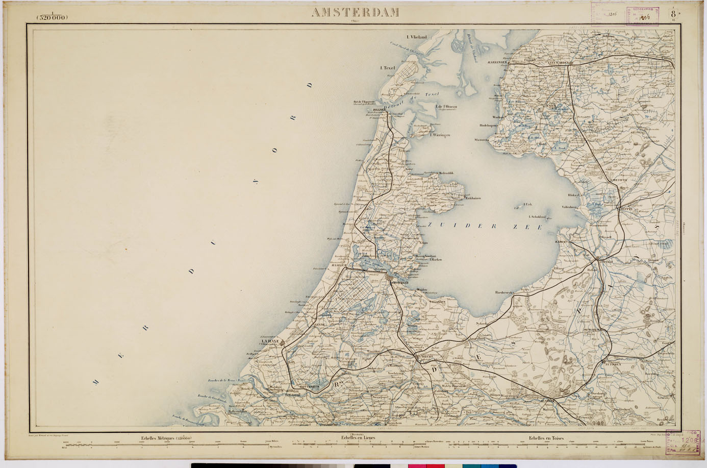 (N:8325) CARTE DE L'EUROPE CENTRALE - F 8 AMSTERDAM (B0012796) Carte e stampe antiche: riproduzione a colori su carta (formato A1)