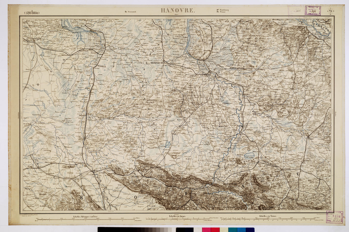 (N:8336) CARTE DE L'EUROPE CENTRALE - F 9 HANOVRE (B0012797) Carte e stampe antiche: riproduzione a colori su carta (formato A1)