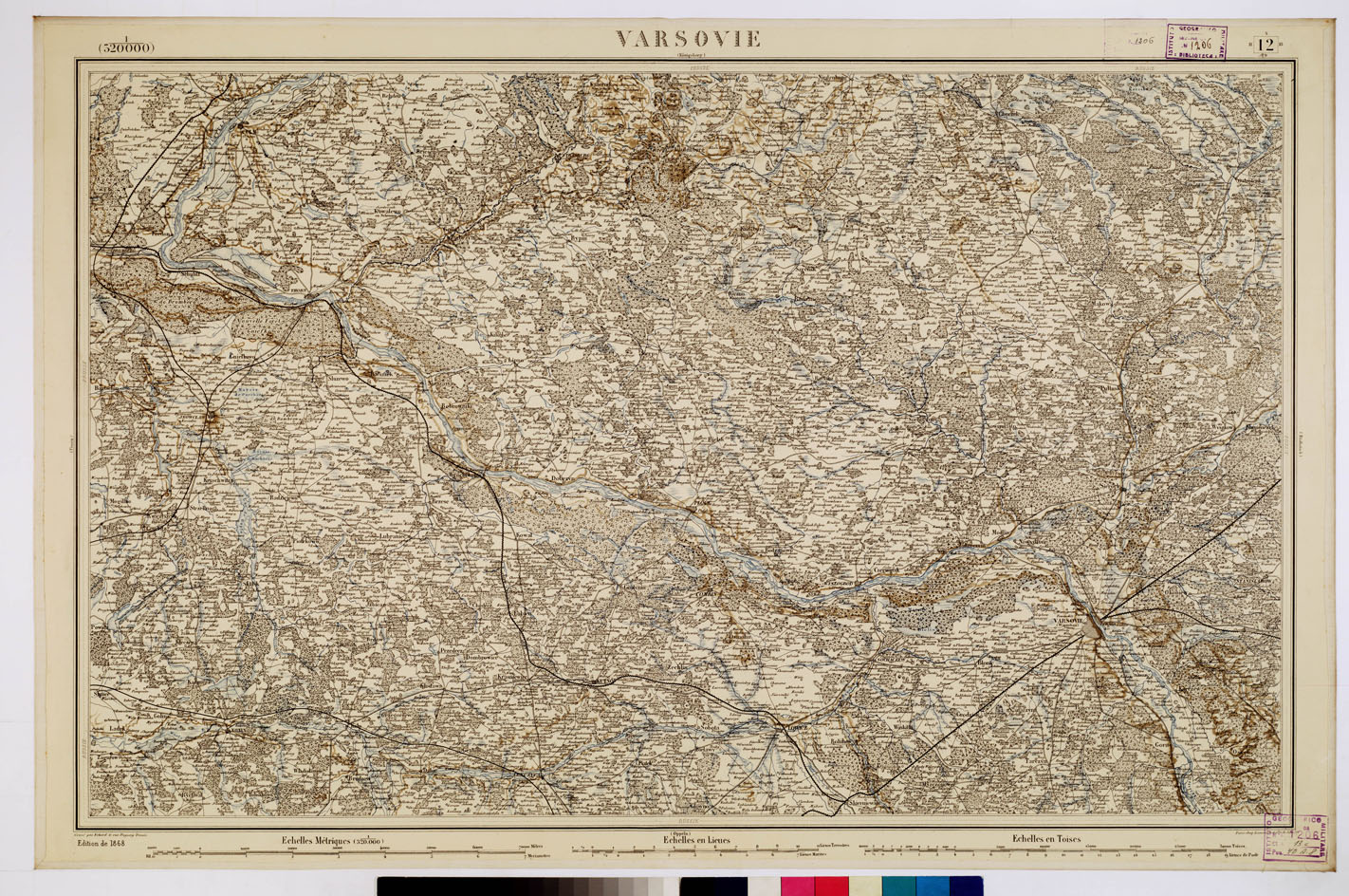 (N:8350) CARTE DE L'EUROPE CENTRALE - F 12 VARSOVIE (B0012800) Carte e stampe antiche: riproduzione a colori su carta (formato A1)