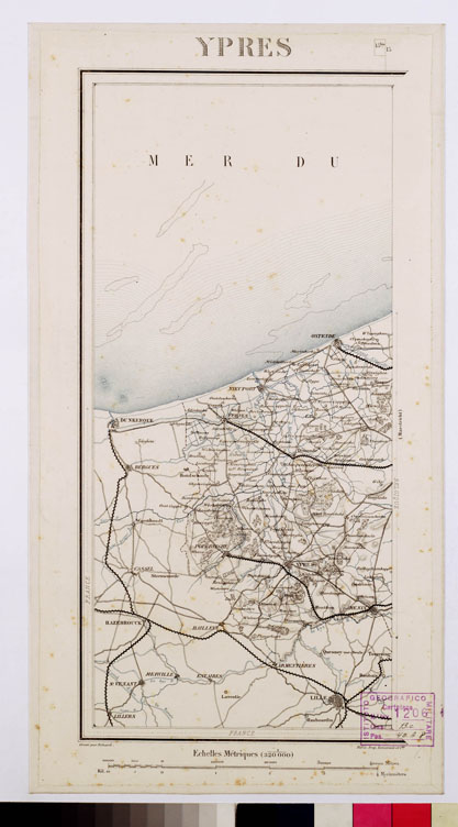 (N:8352) CARTE DE L'EUROPE CENTRALE - F 15 BIS YPRES (B0012802) Carte e stampe antiche: riproduzione a colori su carta (formato A1)