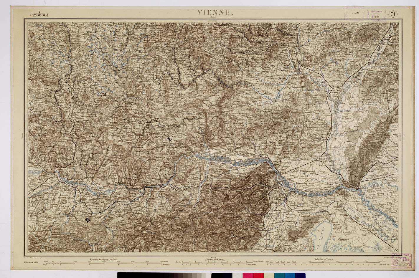 (N:8351) CARTE DE L'EUROPE CENTRALE - F 31 VIENNE (B0012814) Carte e stampe antiche: riproduzione a colori su carta (formato A1)