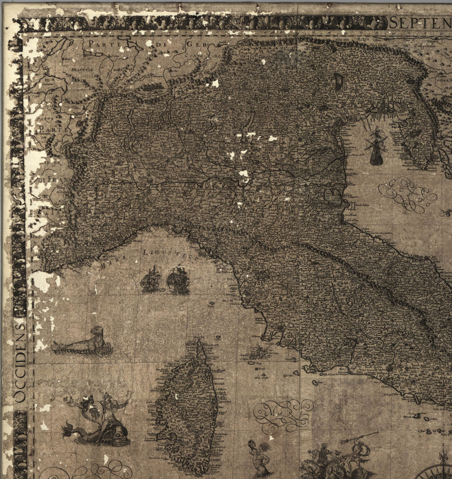 (N:409) ITALIA NUOVA DI GIO. ANTONIO MAGINI (B0012825, B0012826, B0012827, B0012828, B12825-28) Carte e stampe antiche: riproduzione a colori su carta (formato A1)