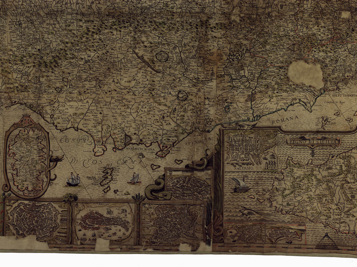 (N:485) ITALIA DI MATTEO GREUTER REVISTA ET AUGMENTATA DI MOLTI LUOGHI (B0012829, B0012830, B0012831, B0012832, B0012834, B12829-34, B0012833) Carte e stampe antiche: riproduzione a colori su carta (formato A1)