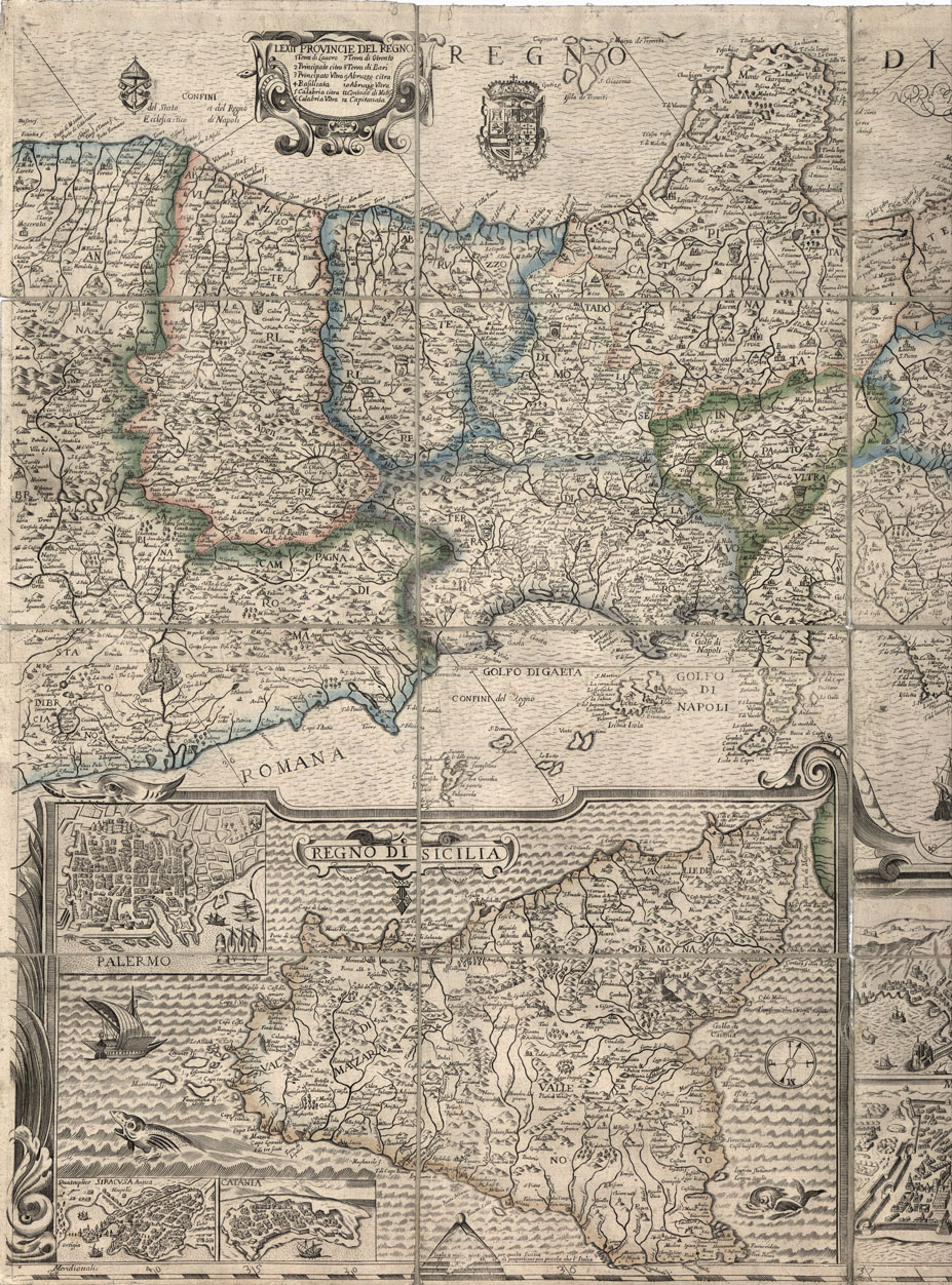 (N:15522) REGNO DI NAPOLI E SICILIA (B0012858, B0012859, B12858-59) Carte e stampe antiche: riproduzione a colori su carta (formato A1)