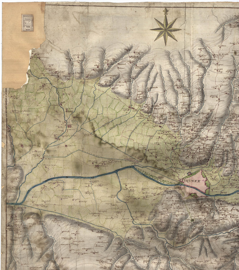 (N:13964) PIANTA DEI CONTORNI DELLA CITTA' DI FIRENZE (B0012931, B0012932, B0012933, B0012934, B12931-34) Carte e stampe antiche: riproduzione a colori su carta (formato A1)