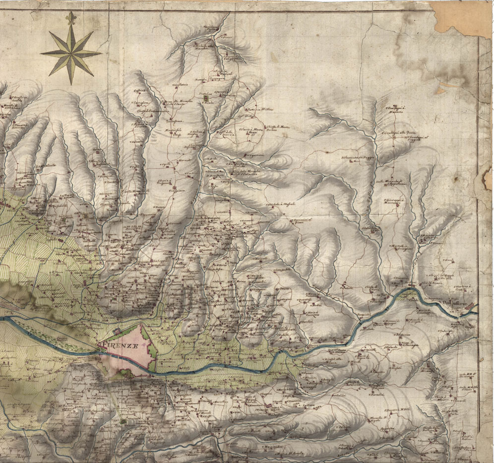 (N:13964) PIANTA DEI CONTORNI DELLA CITTA' DI FIRENZE (B0012931, B0012932, B0012933, B0012934, B12931-34) Carte e stampe antiche: riproduzione a colori su carta (formato A1)