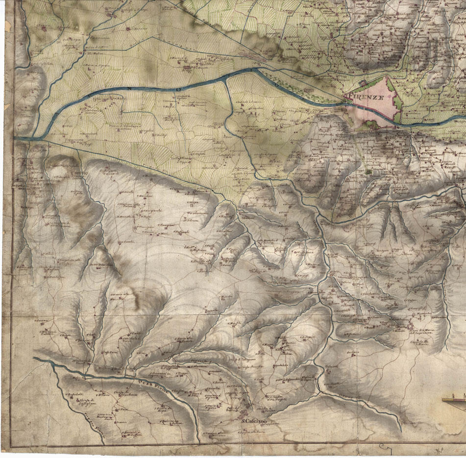 (N:13964) PIANTA DEI CONTORNI DELLA CITTA' DI FIRENZE (B0012931, B0012932, B0012933, B0012934, B12931-34) Carte e stampe antiche: riproduzione a colori su carta (formato A1)