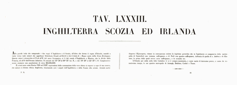 (N:6689) L'Atlante del Petri - Parte II Tavole LXXXIII - CIRCOSCRIZIONE DELLE PROVINCE ECCLESIASTICHE E DIOCESI D'INGHILTERRA IRLANDA E DEI VICARIATI IN SCOZIA (B0013239, B0013246) Carte e stampe antiche: riproduzione a colori su carta (formato A1)