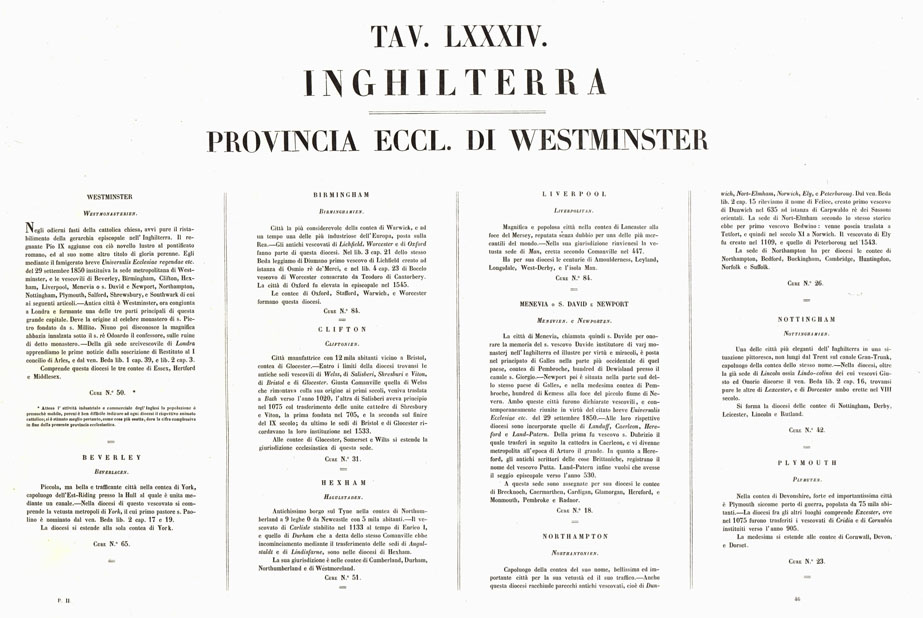 (N:6687) L'Atlante del Petri - Parte II Tavole LXXXIV - PROVINCIA ECCLESIASTICA DI WESTMINSTER LONDRA IN INGHILTERRA. (B0013241, B0013242, B0013245) Carte e stampe antiche: riproduzione a colori su carta (formato A1)