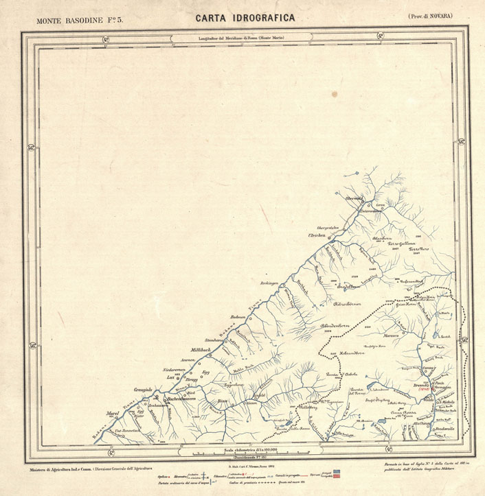 (N:4861) CARTA IDROGRAFICA DEL REGNO D'ITALIA - Foglio 5 - Monte Basodine (B0013277) Carte e stampe antiche: riproduzione a colori su carta (formato A1)