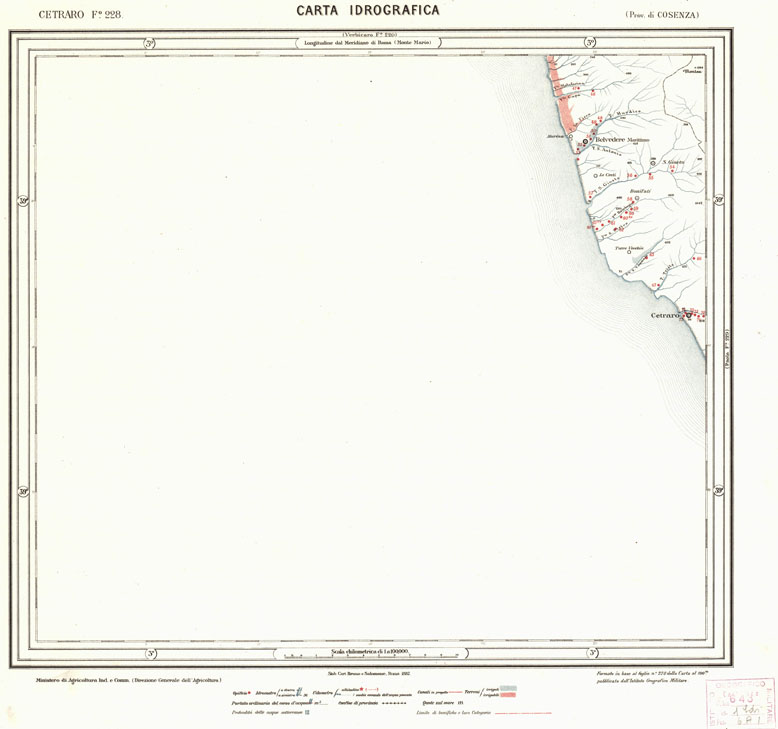 (N:932) CARTA IDROGRAFICA DEL REGNO D'ITALIA - Foglio 228 - Cetraro (B0013470) Carte e stampe antiche: riproduzione a colori su carta (formato A1)