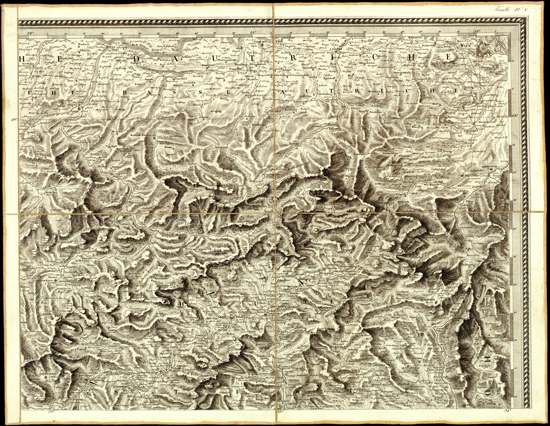 (N:991) CARTE GENERALE DU THEATRE DE LA GUERRE EN ITALIE ET DANS LES ALPES...(Carta Generale del teatro della guerra in Italia...) - Foglio 5 - Vienna (B0013823) Carte e stampe antiche: riproduzione a colori su carta (formato A1)