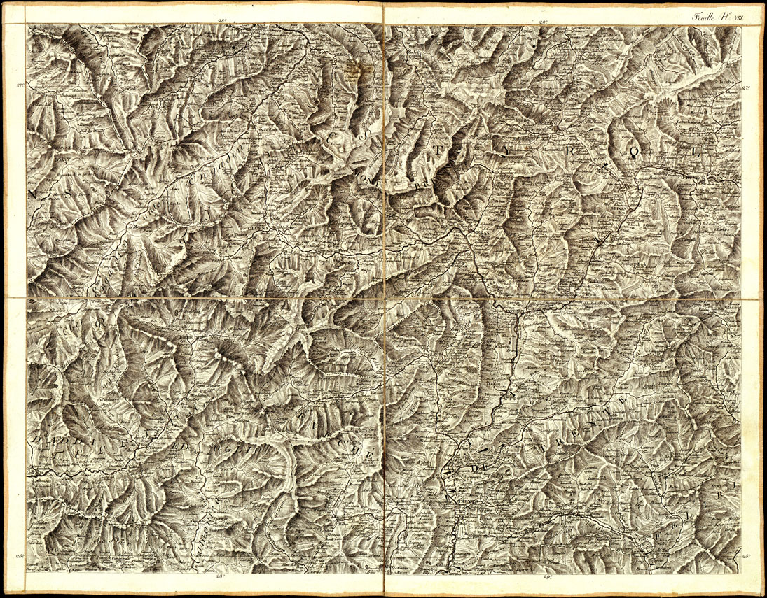(N:988) CARTE GENERALE DU THEATRE DE LA GUERRE EN ITALIE ET DANS LES ALPES...(Carta Generale del teatro della guerra in Italia...) - Foglio 8 - Bolzano, Trento (B0013826) Carte e stampe antiche: riproduzione a colori su carta (formato A1)