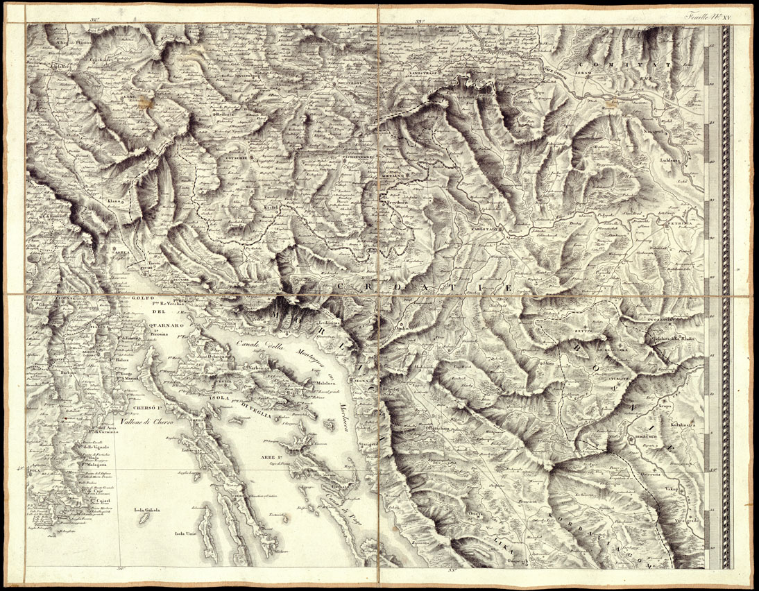 (N:981) CARTE GENERALE DU THEATRE DE LA GUERRE EN ITALIE ET DANS LES ALPES...(Carta Generale del teatro della guerra in Italia...) - Foglio 15 - Fiume, Karlovac, Zagabria (B0013833) Carte e stampe antiche: riproduzione a colori su carta (formato A1)